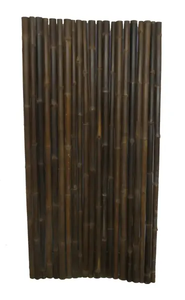Product image 1 of the product “Bamboo fence Malang, Wulung (brown-black) with flexible stainless steel. Diameter 3-5cm 100x200 cm Height. ”